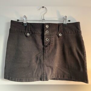 Vintage Y2K Jordache low-rise black mini-skirt skort 7/8 festival alt grunge